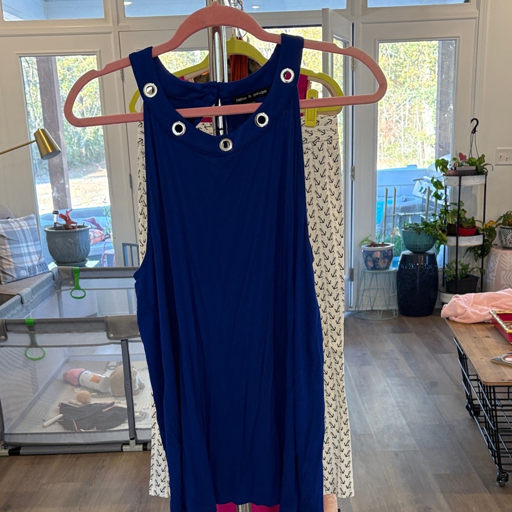 Cable & Gauge Kids Dress in Vibrant Blue